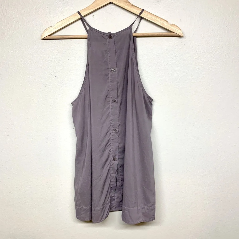 Cloth & Stone Anthropologie Sleeveless Button Back High Neck Top